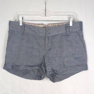 JACK. Women's Blue Gray Shorts Low Rise Cotton Cuffed
